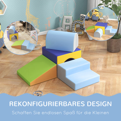 4 pcs. Foam Blocks Children Soft Blocks Climbing Building Blocks Soft Foam Blocks Giant Building Blocks Building Toy Large Blocks Building Set for Babies & Toddlers Blue