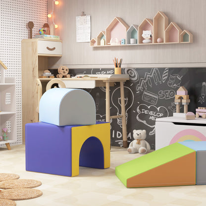 4 pcs. Foam Blocks Children Soft Blocks Climbing Building Blocks Soft Foam Blocks Giant Building Blocks Building Toy Large Blocks Building Set for Babies & Toddlers Blue