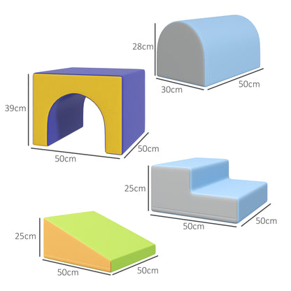 4 pcs. Foam Blocks Children Soft Blocks Climbing Building Blocks Soft Foam Blocks Giant Building Blocks Building Toy Large Blocks Building Set for Babies & Toddlers Blue