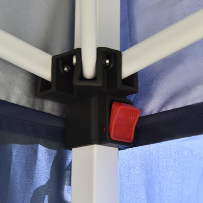 Pavilion 2x2m Waterproof, Pop-Up Folding Pavilion with 4 Side Walls, Drainage Holes Window, Foldable Party Tent UV 30+, Garden Tent with Carrying Bag, Garden Pavilion for Terrace, Blue