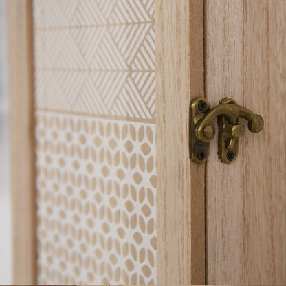 Vintage Style 6-Hook Key Cabinet Wall Mounted Wooden Key Storage Box 7.87x2.56x10.43 inches Natural Wood