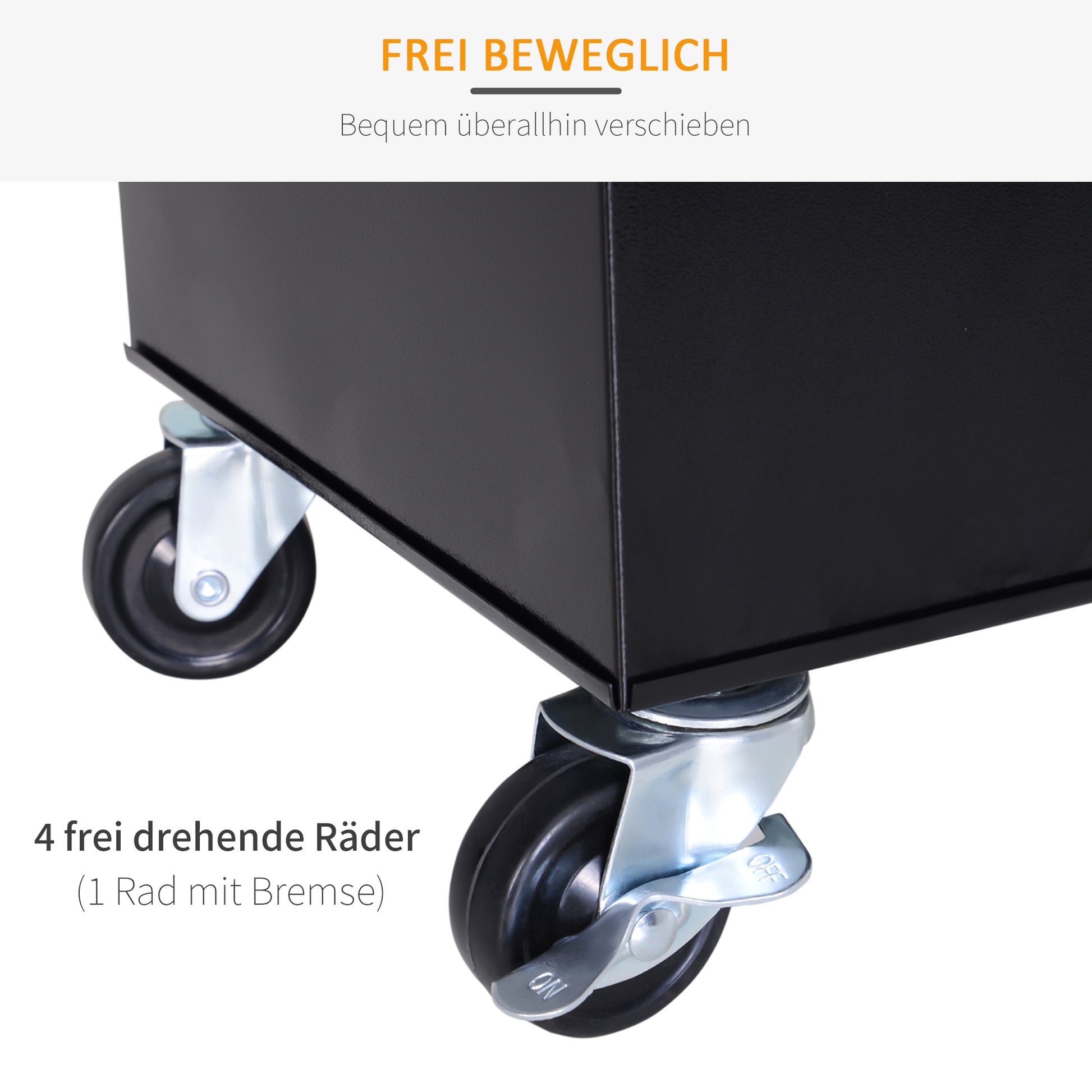 Workshop Tool Cabinet Toolbox with 5 Drawers 360° Casters Metal 60 x 28 x 104.5 cm