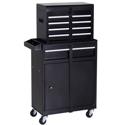 Workshop Tool Cabinet Toolbox with 5 Drawers 360° Casters Metal 60 x 28 x 104.5 cm
