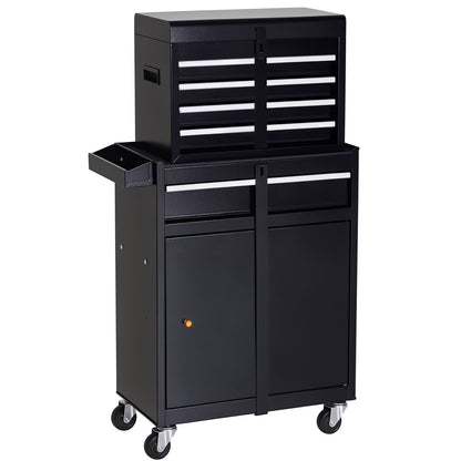 Workshop Tool Cabinet Toolbox with 5 Drawers 360° Casters Metal 60 x 28 x 104.5 cm