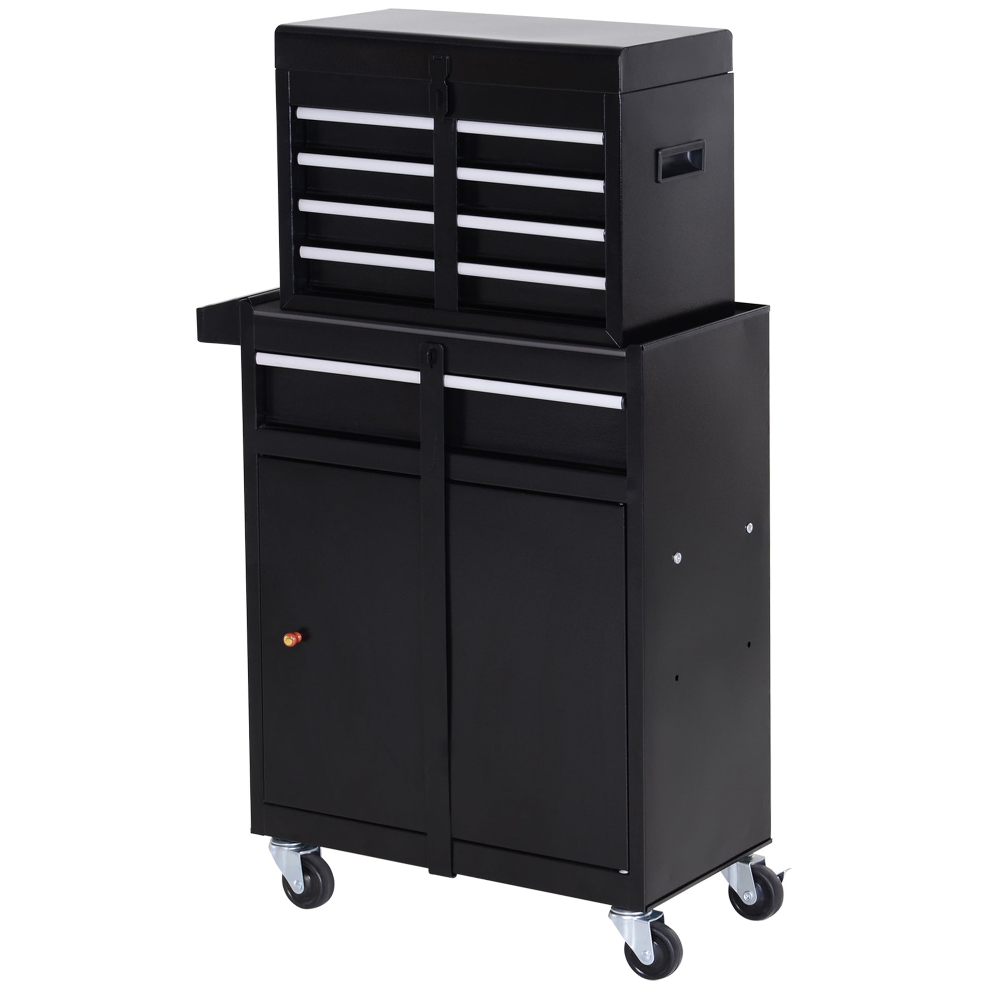 Workshop Tool Cabinet Toolbox with 5 Drawers 360° Casters Metal 60 x 28 x 104.5 cm