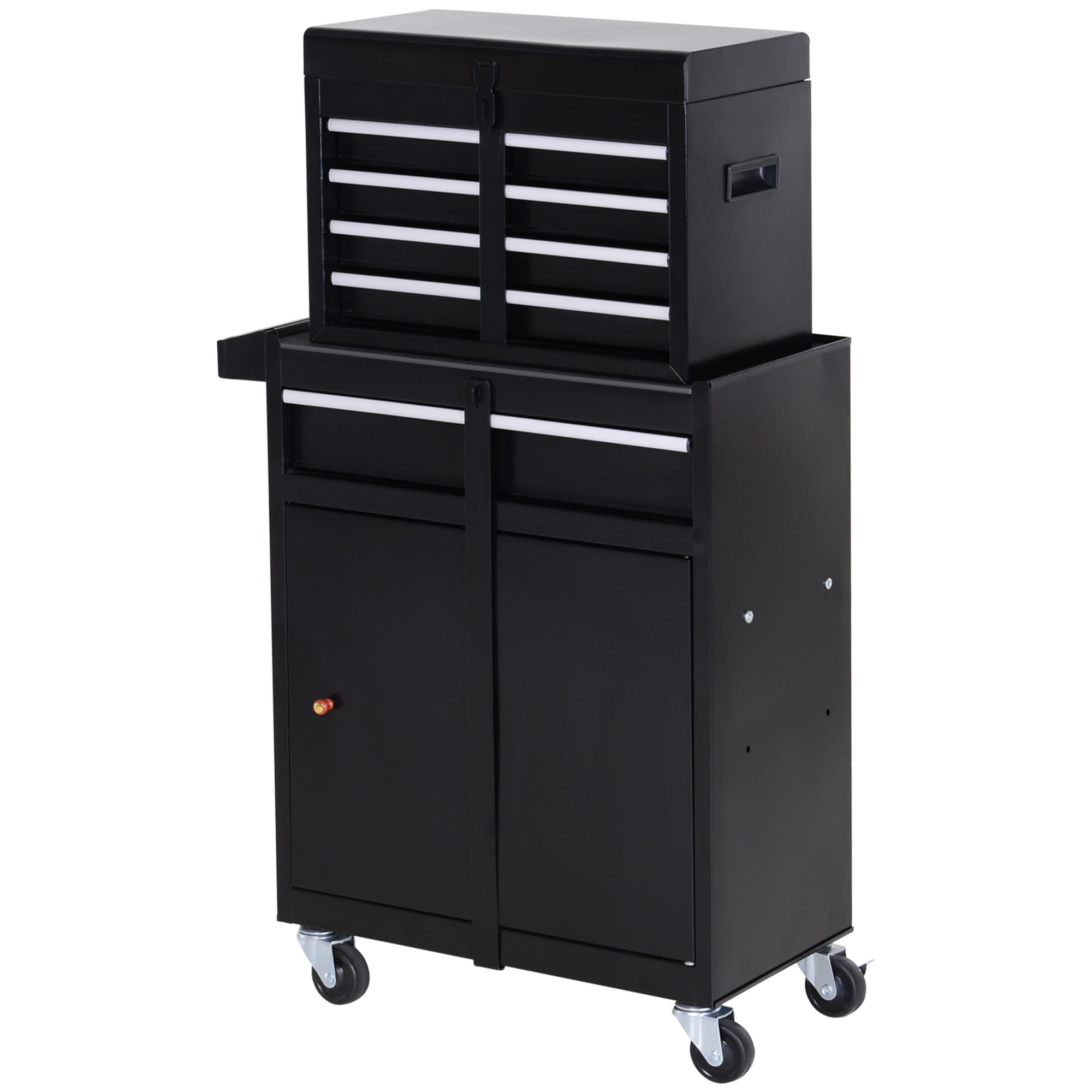 Workshop Tool Cabinet Toolbox with 5 Drawers 360° Casters Metal 60 x 28 x 104.5 cm