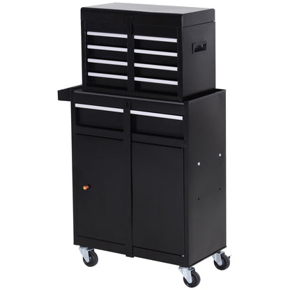 Workshop Tool Cabinet Toolbox with 5 Drawers 360° Casters Metal 60 x 28 x 104.5 cm