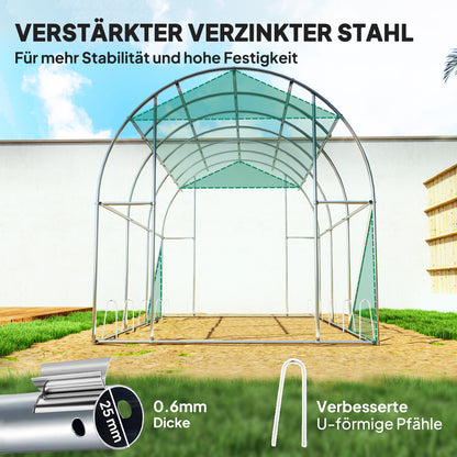 Greenhouse 200x300x200cm Polyethylene Greenhouse Tomato House with Door, 6 Windows, Galvanized Steel Foil Tunnel, 170g/m² PE, Stable Plant Tunnel, Greenhouse Including Ground Anchors & Ropes, Green