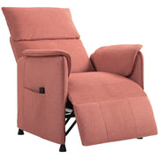 Electric Reclining Relax Armchair with Memory Function Remote Control Side Pockets Pet-Friendly Fabric for Bedroom Living Room Orange