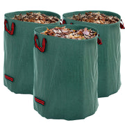 Garden Bag 3x300L Waterproof Garden Waste Bag with Handles, Stable Leaf Bag, Self-standing Garden Bags with UV protection, Reusable Garden Waste Bags for Green Waste