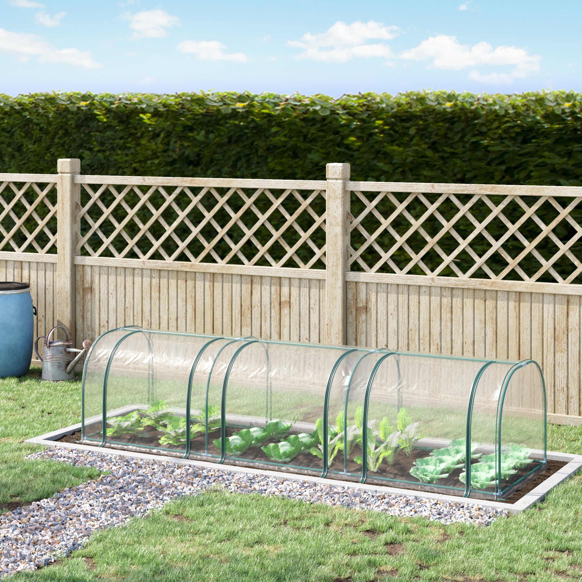 Small Greenhouse 137.8x39.4x31.5 inches Garden Greenhouse with 3 Roll-Up Windows Steel Frame for Crops Plants Flowers Clear