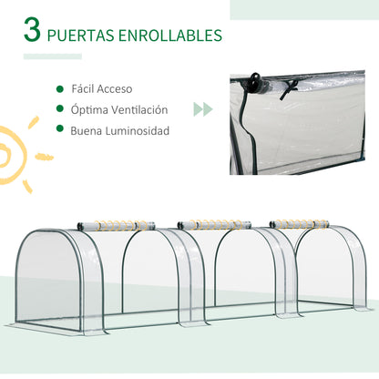 Small Greenhouse 137.8x39.4x31.5 inches Garden Greenhouse with 3 Roll-Up Windows Steel Frame for Crops Plants Flowers Clear