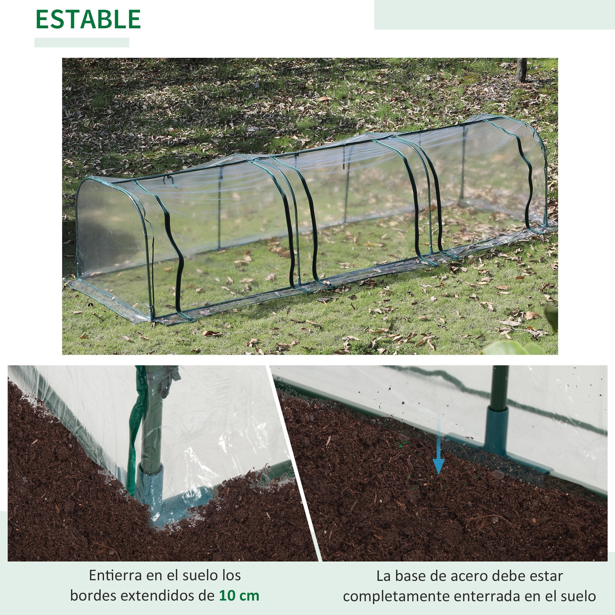 Small Greenhouse 137.8x39.4x31.5 inches Garden Greenhouse with 3 Roll-Up Windows Steel Frame for Crops Plants Flowers Clear