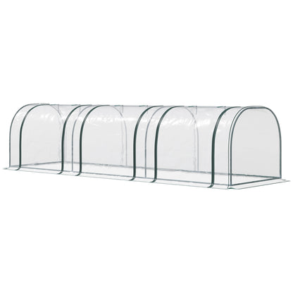Small Greenhouse 137.8x39.4x31.5 inches Garden Greenhouse with 3 Roll-Up Windows Steel Frame for Crops Plants Flowers Clear