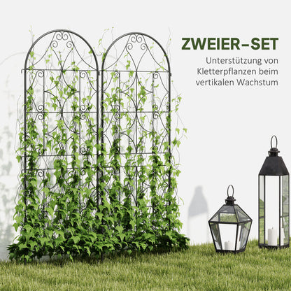 Metal Trellis 2 Pack for Insertion Rust-resistant Trellis for Climbing Plants 50x150 cm Garden Lattice for Indoor Plants Plant Trellis for Tomatoes Vegetables Flowers Climbing Plants Black