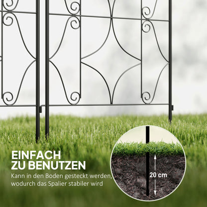 Metal Trellis 2 Pack for Insertion Rust-resistant Trellis for Climbing Plants 50x150 cm Garden Lattice for Indoor Plants Plant Trellis for Tomatoes Vegetables Flowers Climbing Plants Black