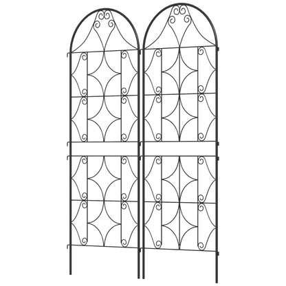 Metal Trellis 2 Pack for Insertion Rust-resistant Trellis for Climbing Plants 50x150 cm Garden Lattice for Indoor Plants Plant Trellis for Tomatoes Vegetables Flowers Climbing Plants Black