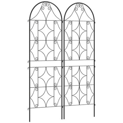 Metal Trellis 2 Pack for Insertion Rust-resistant Trellis for Climbing Plants 50x150 cm Garden Lattice for Indoor Plants Plant Trellis for Tomatoes Vegetables Flowers Climbing Plants Black