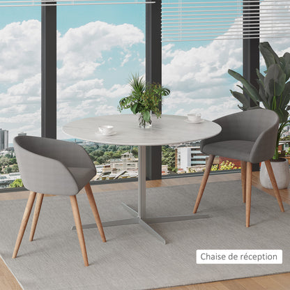 Set of 2 dining chairs Scandinavian design kitchen chair - Tapered Wood Rubber Legs - Ergonomic Linen Look Gray Seat Back Armrests