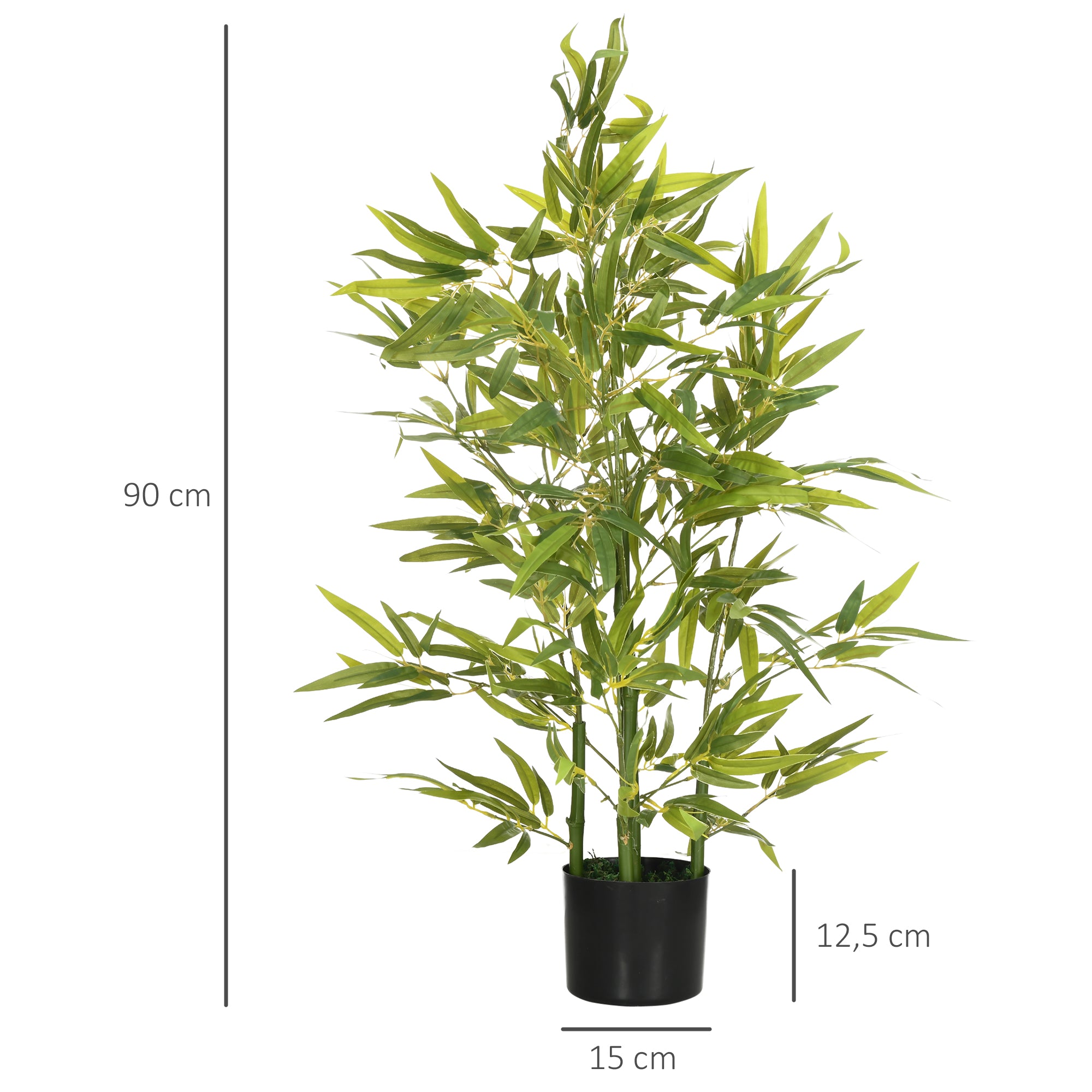 Artificial Bamboo Large 90 cm Fake Plant, Plastic Bamboo Artificial Plants Lifelike, Faux Bamboo in Pot Decor for Living Room, Bedroom, Garden