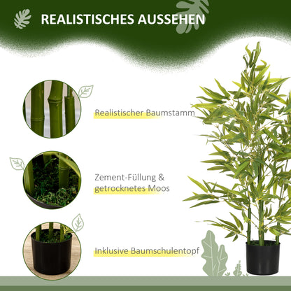 Artificial Bamboo Large 90 cm Fake Plant, Plastic Bamboo Artificial Plants Lifelike, Faux Bamboo in Pot Decor for Living Room, Bedroom, Garden