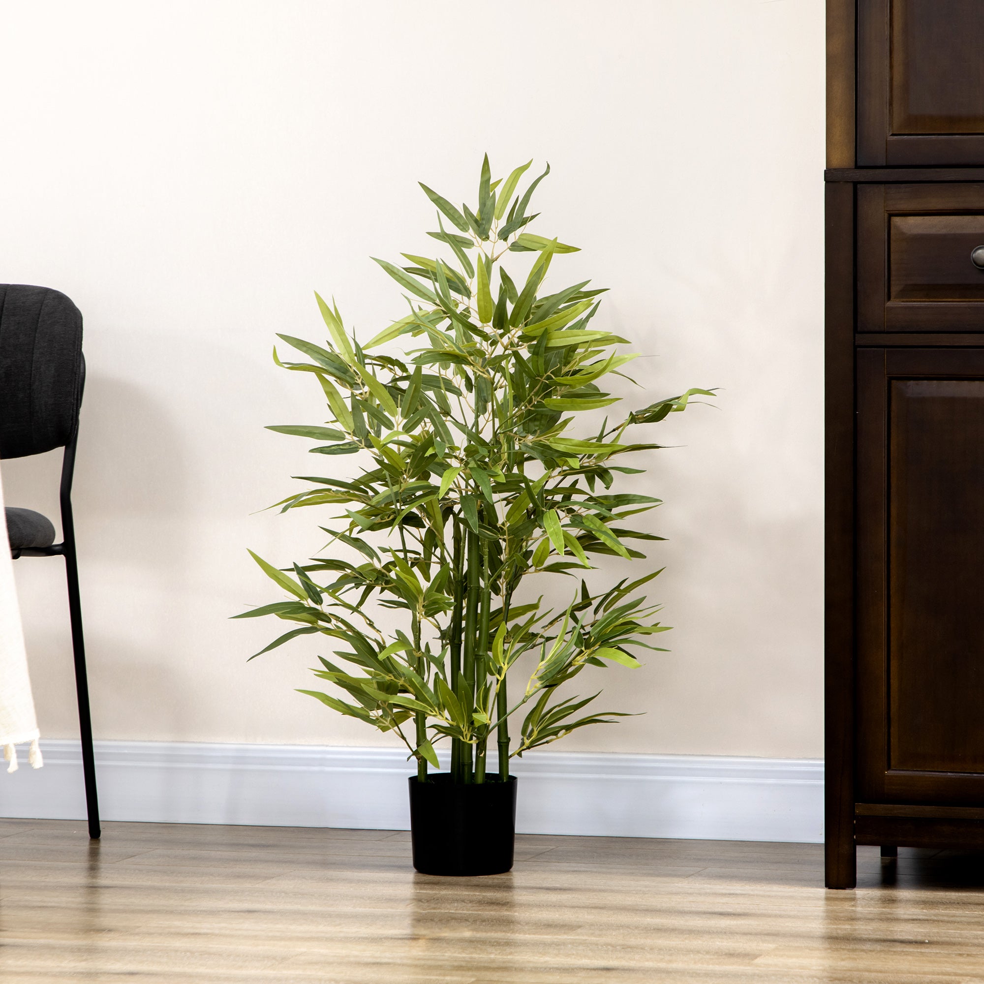 Artificial Bamboo Large 90 cm Fake Plant, Plastic Bamboo Artificial Plants Lifelike, Faux Bamboo in Pot Decor for Living Room, Bedroom, Garden