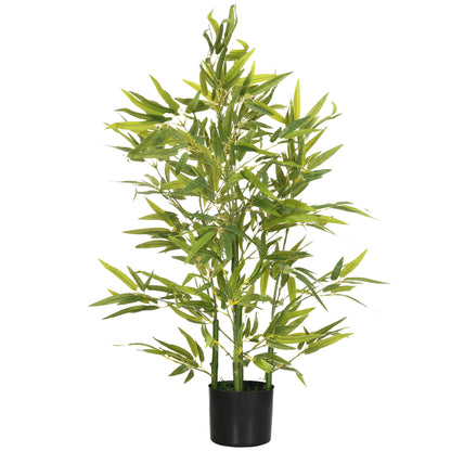 Artificial Bamboo Large 90 cm Fake Plant, Plastic Bamboo Artificial Plants Lifelike, Faux Bamboo in Pot Decor for Living Room, Bedroom, Garden