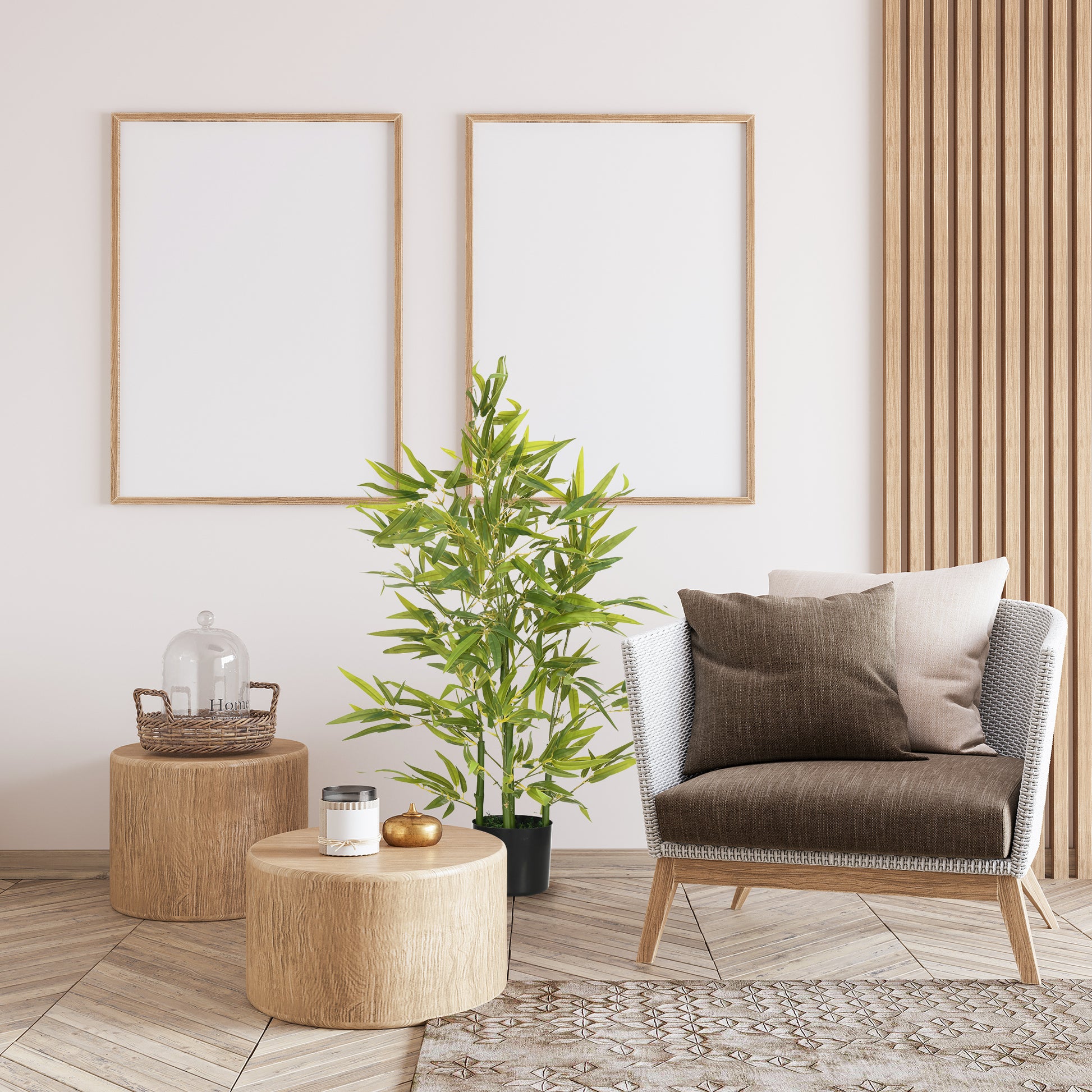 Artificial Bamboo Large 90 cm Fake Plant, Plastic Bamboo Artificial Plants Lifelike, Faux Bamboo in Pot Decor for Living Room, Bedroom, Garden