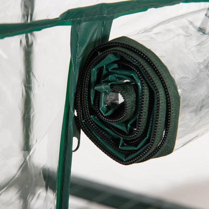 3-Tier Garden Greenhouse Terrace Greenhouse with 3 Shelves 1 Zippered Door for Planting Flowers Vegetables 69x49x125 cm Transparent