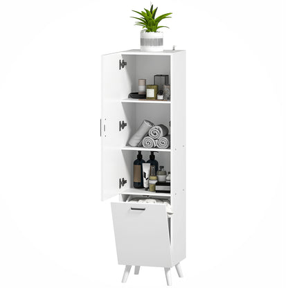 Bathroom Column Cabinet, Storage Cabinet with Door Cupboards, Bathroom Cabinet, Kitchen, Living Room, 35 x 31.5 x 144 cm, White