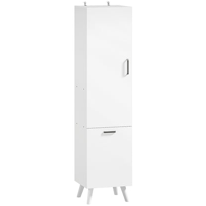 Bathroom Column Cabinet, Storage Cabinet with Door Cupboards, Bathroom Cabinet, Kitchen, Living Room, 35 x 31.5 x 144 cm, White