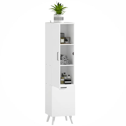Bathroom Column Cabinet, Storage Cabinet with Door Cupboards, Bathroom Cabinet, Kitchen, Living Room, 35 x 31.5 x 144 cm, White