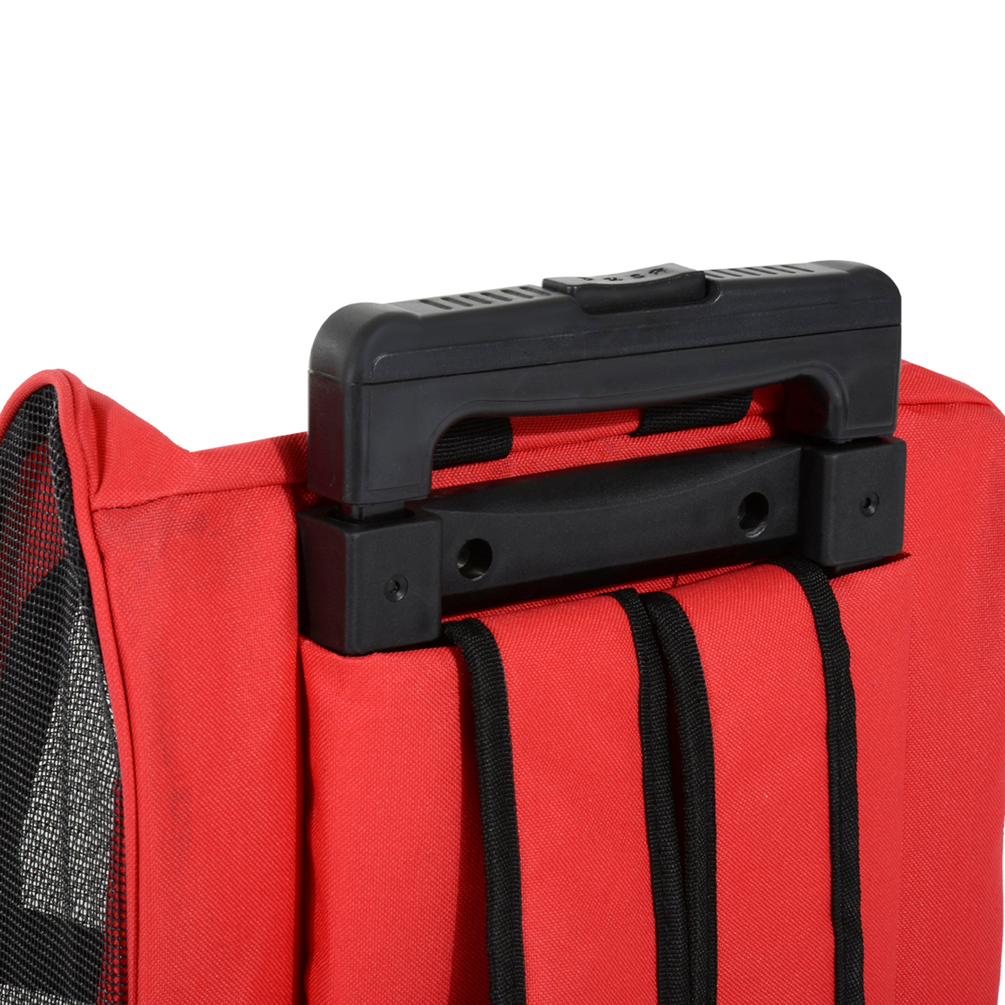 Pet Carrier Cart 2-in-1 Backpack 16.5x9.8x21.7 inches for Pets Dogs Cats Red