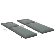Pack 2 Lounger Cushions 77.17x21.65x3.15 inches Padded Mattress for Garden Chair Terrace Balcony Gray