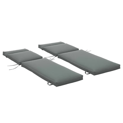 Pack 2 Lounger Cushions 77.17x21.65x3.15 inches Padded Mattress for Garden Chair Terrace Balcony Gray