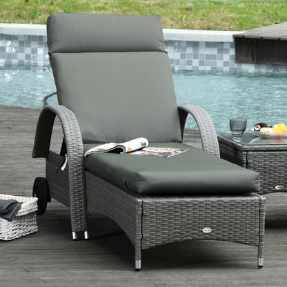 Pack 2 Lounger Cushions 77.17x21.65x3.15 inches Padded Mattress for Garden Chair Terrace Balcony Gray