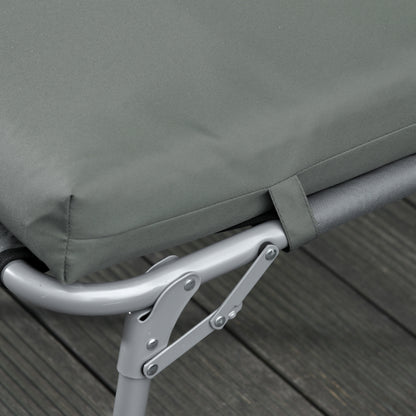 Pack 2 Lounger Cushions 77.17x21.65x3.15 inches Padded Mattress for Garden Chair Terrace Balcony Gray