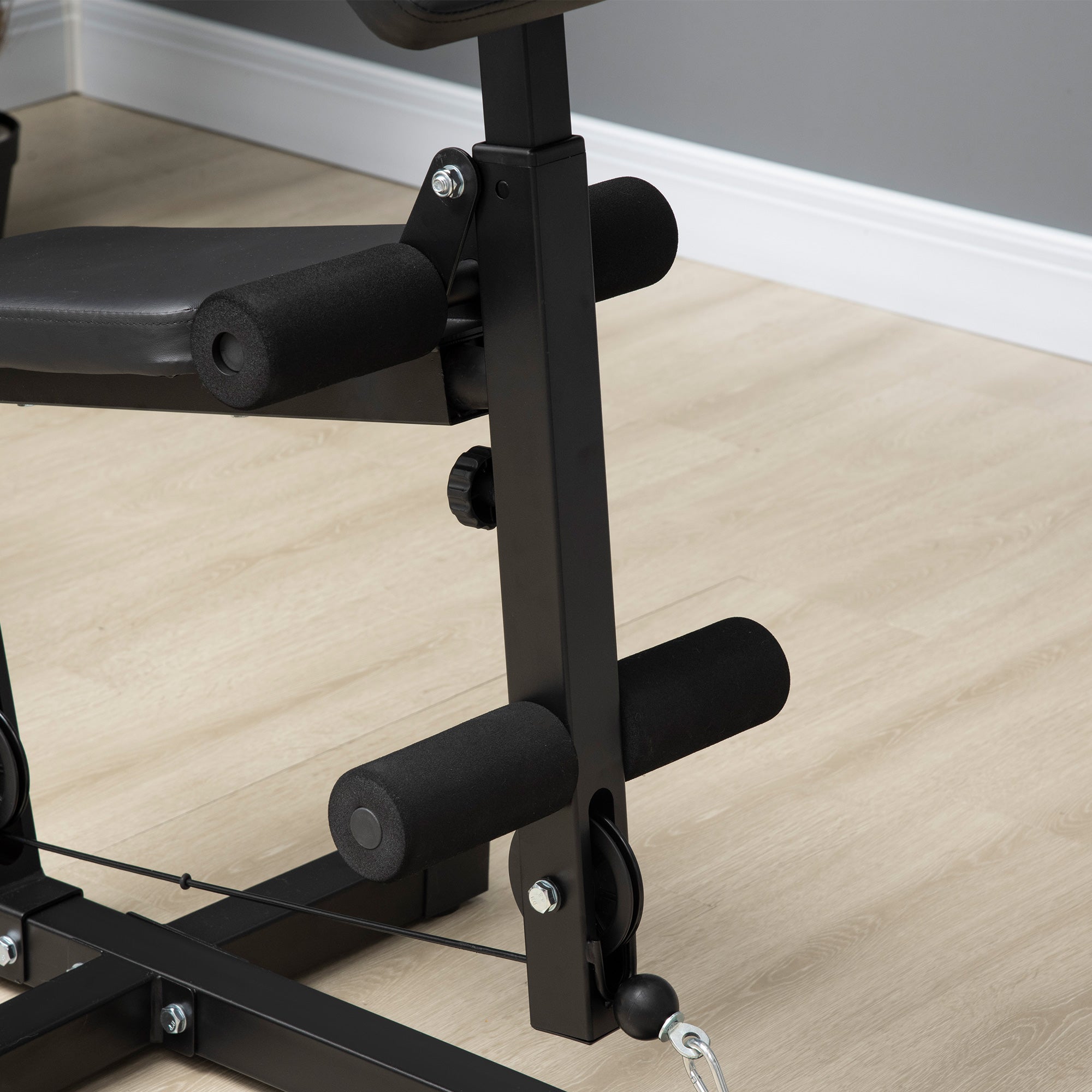 Workout Station with Pull-up Bar and Butterfly, Pulley and Leg Extender - 12 weights of 65 kg in total - Home Exercise Equipment