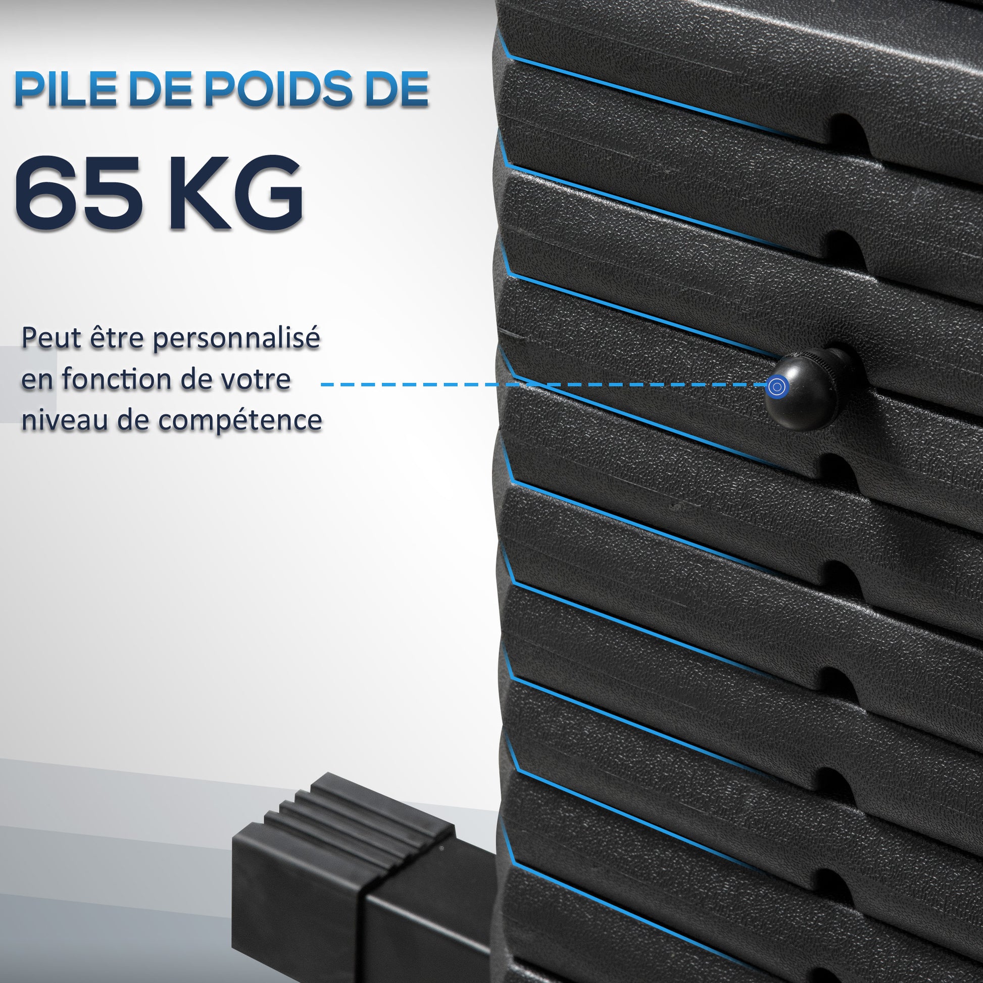 Workout Station with Pull-up Bar and Butterfly, Pulley and Leg Extender - 12 weights of 65 kg in total - Home Exercise Equipment
