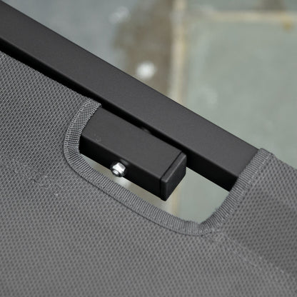 Sun Lounger Beach Lounger 5-Position Alu Garden Lounger Relax Lounger Texteline Gray+Black 163 x 58.5 x 91 cm