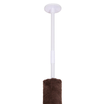 Ceiling-High Adjustable Scratching Post, Sturdy Cat Tree with Sisal Pillars, Cat Climbing Tree, Brown, 40 x 34 x 230-260 cm