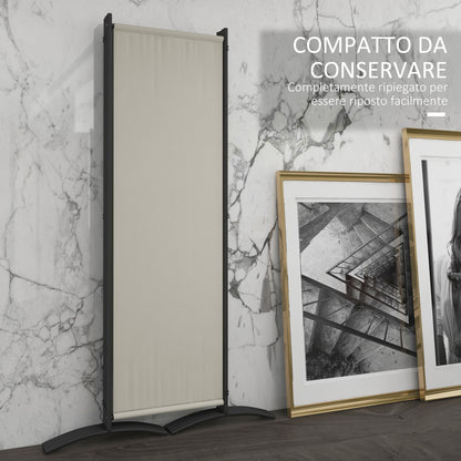 4-Panel Garden Divider, Foldable Indoor and Outdoor Separator, 221x50x172cm, Cream