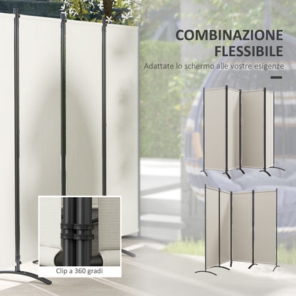 4-Panel Garden Divider, Foldable Indoor and Outdoor Separator, 221x50x172cm, Cream