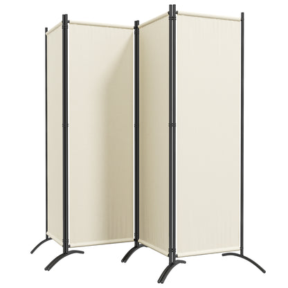 4-Panel Garden Divider, Foldable Indoor and Outdoor Separator, 221x50x172cm, Cream