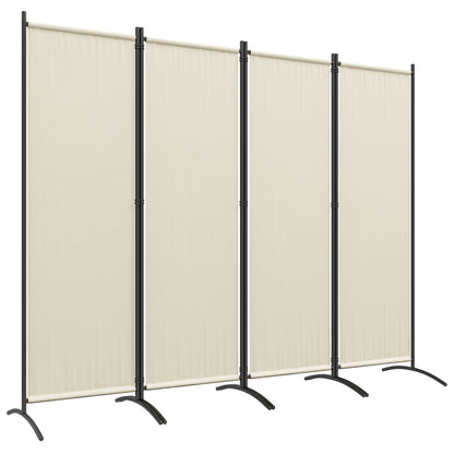 4-Panel Garden Divider, Foldable Indoor and Outdoor Separator, 221x50x172cm, Cream