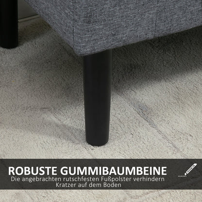 Storage Bench, Upholstered Bench with Linen Look, Wooden Legs, Bed Bench Loadable up to 130 kg, for Living Room Bedroom Hallway, 116 x 44 x 58 cm Light Gray