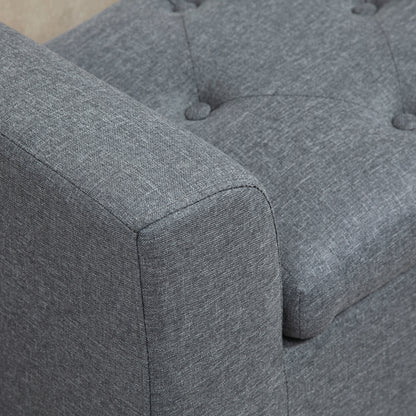 Storage Bench, Upholstered Bench with Linen Look, Wooden Legs, Bed Bench Loadable up to 130 kg, for Living Room Bedroom Hallway, 116 x 44 x 58 cm Light Gray