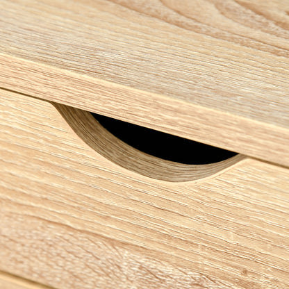 Secretary Desk Computer Desk Neo-Retro Style Drawer Niche Shelf White Metal Light Oak Grain