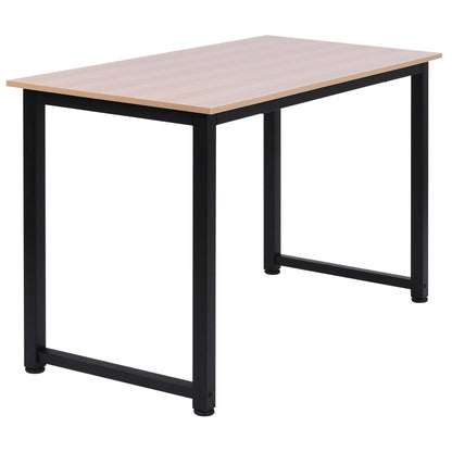 Modern Desk Study Table with Steel Frame and Adjustable Feet Computer Desk for Home Office 120x60x76 cm Black