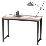 Modern Desk Study Table with Steel Frame and Adjustable Feet Computer Desk for Home Office 120x60x76 cm Black